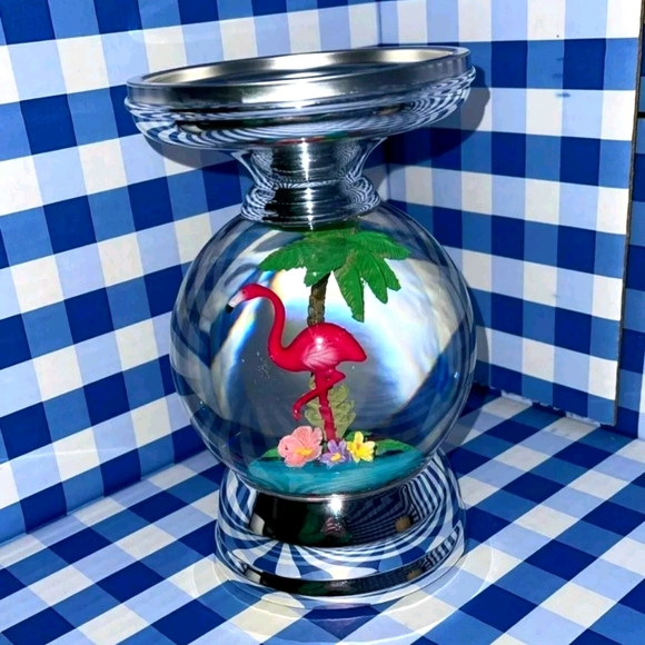 Bath & Body Works Bath & Body Flamingo Water Globe Pedestal Candle Holder Poshmark